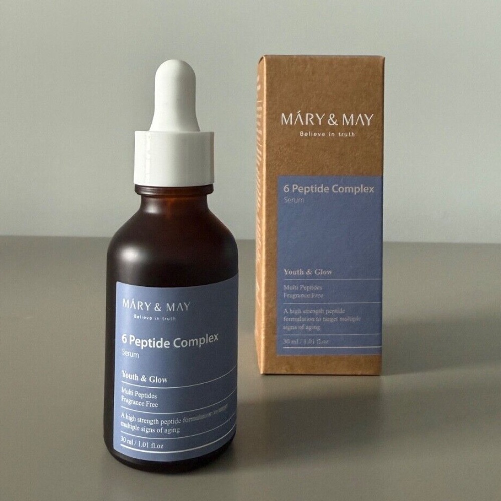 Mary&May 6 Peptide Complex Serum 1.01 fl oz / 30ml | Reduce Fine Lines